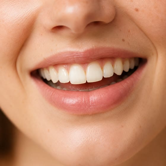 Close-up of a wide, natural smile