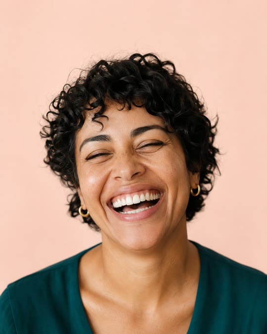 A smiling patient
