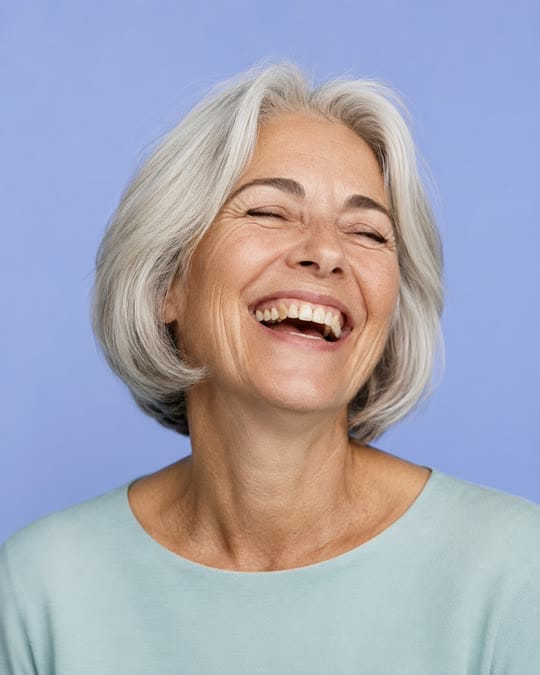 A smiling patient