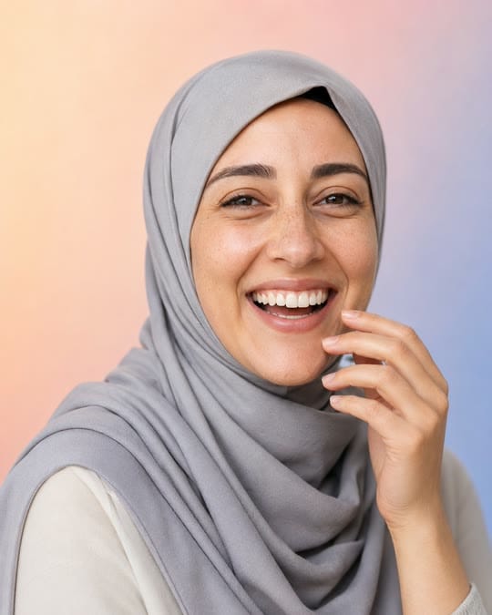 A smiling patient